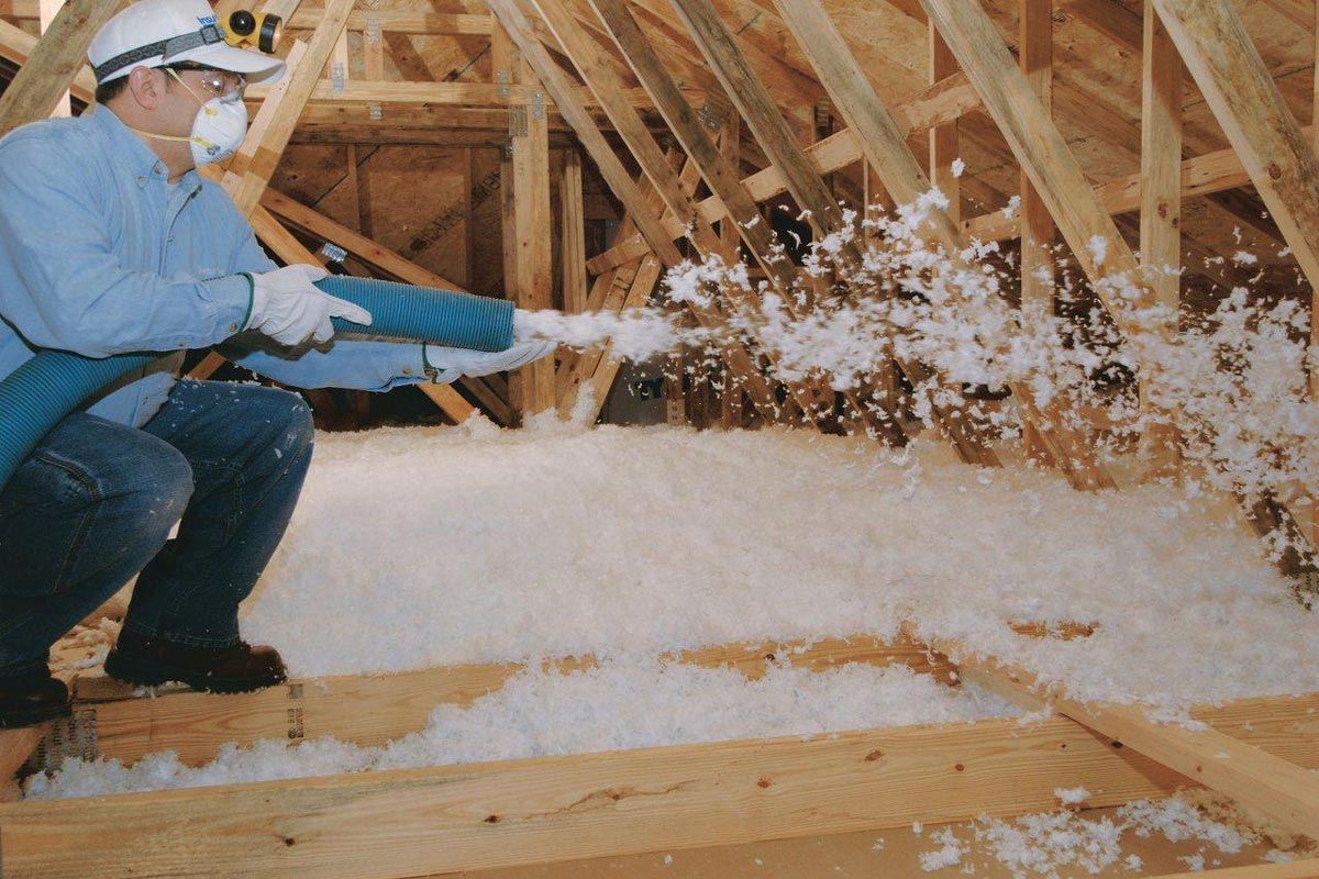 Attic blown-in insulation